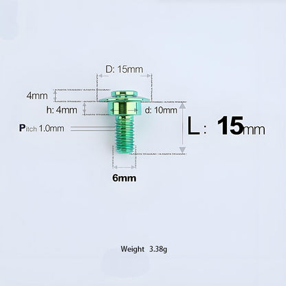 M6x11-45mm Titanium Shoulder Bolts for Motorcycle -  Green
