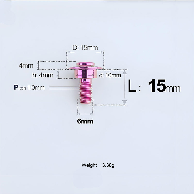 M6x11-45mm Titanium Shoulder Bolts for Motorcycle -  Purple