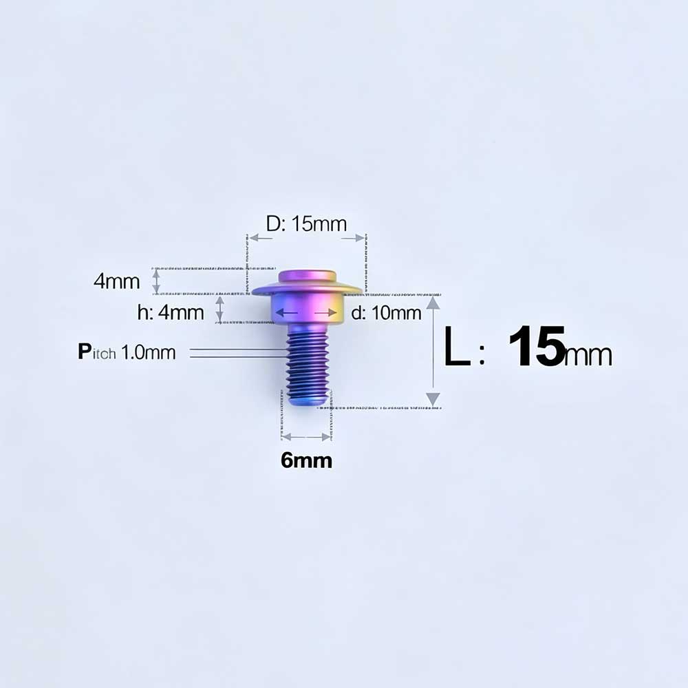 Grade 5 Titanium M6 Shoulder Bolts for Motorcycles & E-Bikes | Candy Color | Multiple Lengths