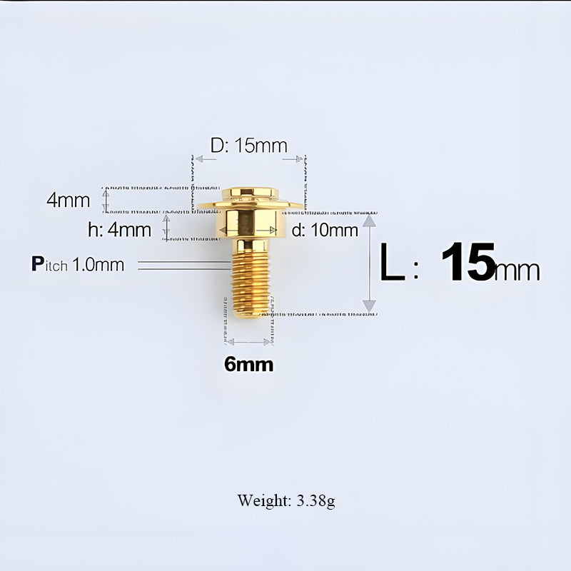 M6x11-45mm Gold Titanium Shoulder Bolts for Motorcycle