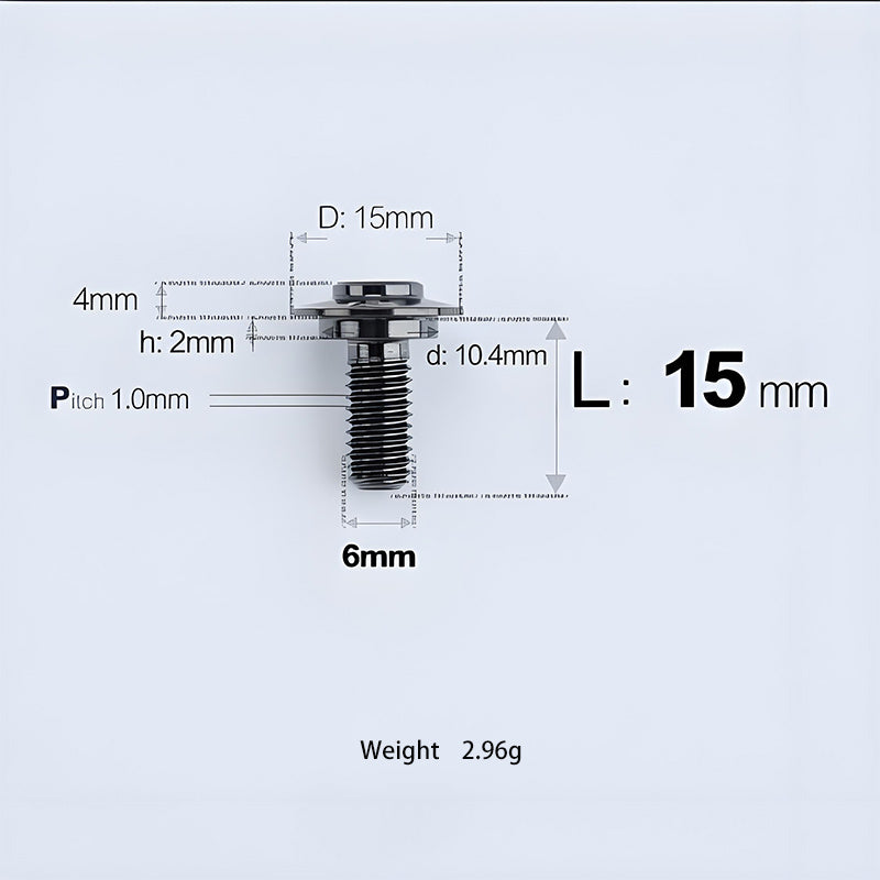 M6x11-45mm Titanium Shoulder Bolts for Motorcycle -  Black