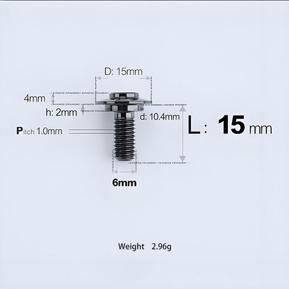 M6x11-45mm Titanium Shoulder Bolts for Motorcycle -  Black