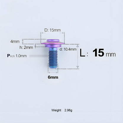 Grade 5 Titanium M6 Shoulder Bolts for Motorcycles & E-Bikes | Candy Color | Multiple Lengths
