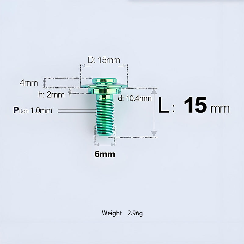 M6x11-45mm Titanium Shoulder Bolts for Motorcycle -  Green