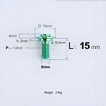 M6x11-45mm Titanium Shoulder Bolts for Motorcycle -  Green
