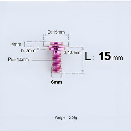 M6x11-45mm Titanium Shoulder Bolts for Motorcycle -  Purple