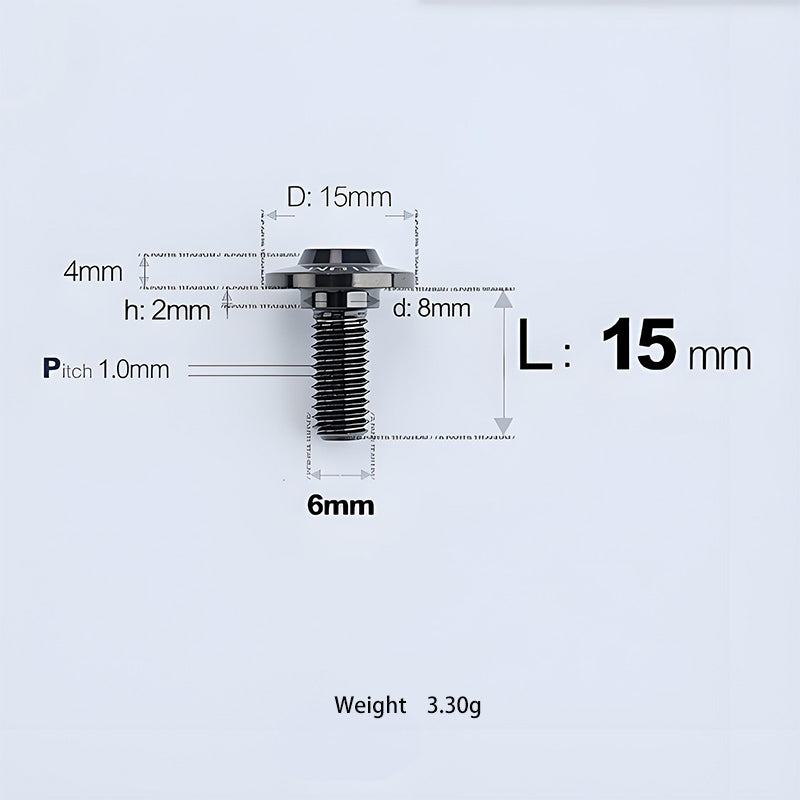 M6x11-45mm Titanium Shoulder Bolts for Motorcycle -  Black