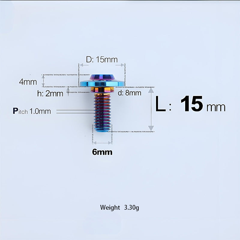 M6x11-45mm Titanium Shoulder Bolts for Motorcycle -  Blue