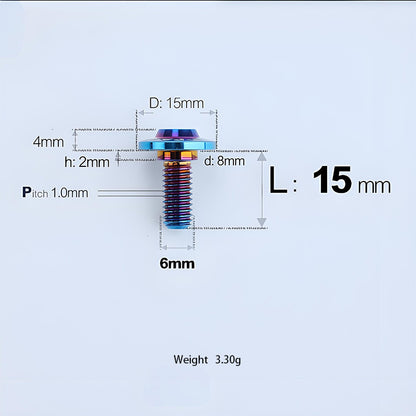 M6x11-45mm Titanium Shoulder Bolts for Motorcycle -  Blue