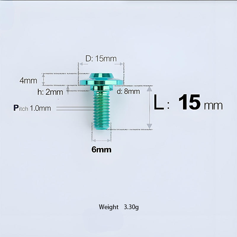M6x11-45mm Titanium Shoulder Bolts for Motorcycle -  Green