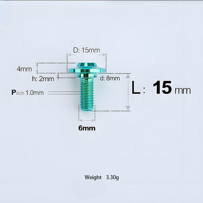 M6x11-45mm Titanium Shoulder Bolts for Motorcycle -  Green