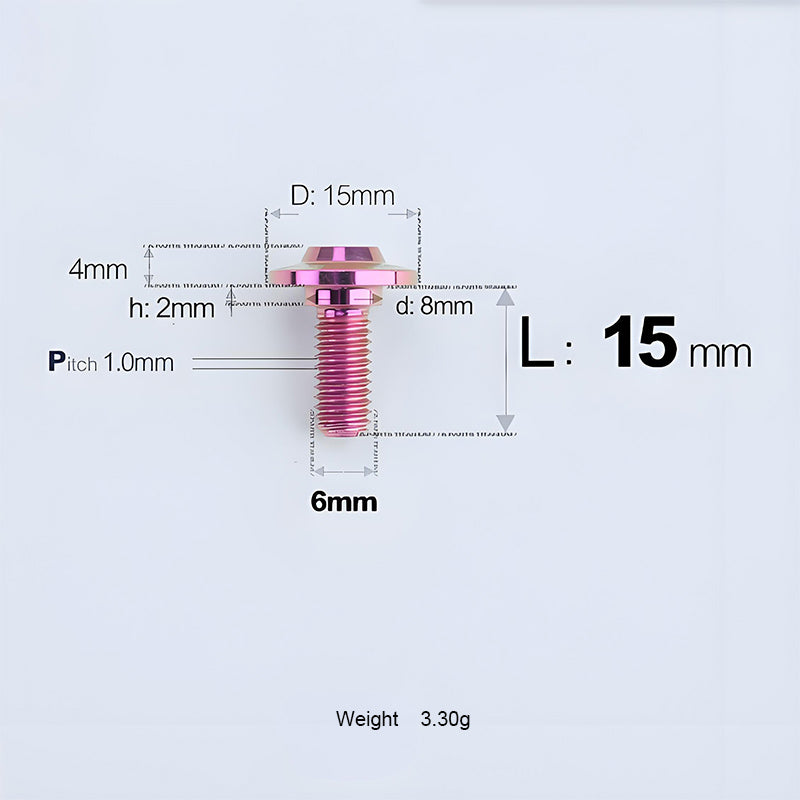 M6x11-45mm Titanium Shoulder Bolts for Motorcycle -  Purple