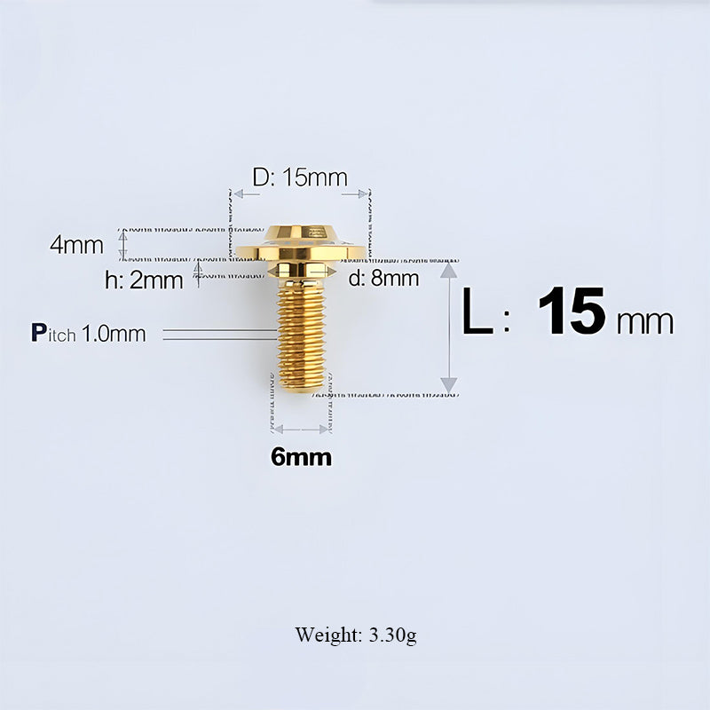 M6x11-45mm Gold Titanium Shoulder Bolts for Motorcycle