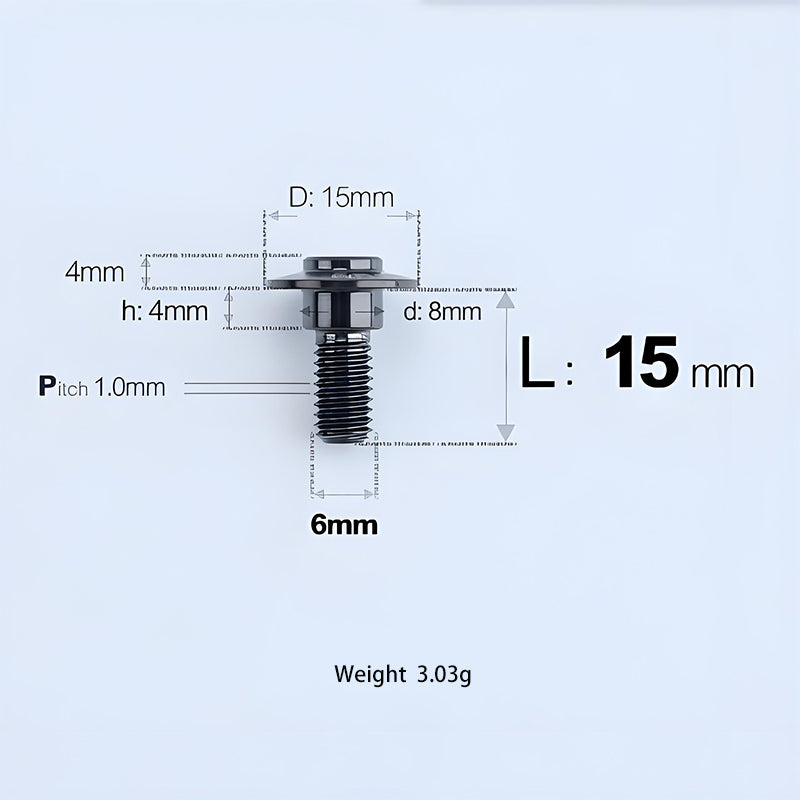 M6x11-45mm Titanium Shoulder Bolts for Motorcycle -  Black
