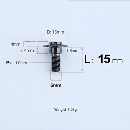 M6x11-45mm Titanium Shoulder Bolts for Motorcycle -  Black