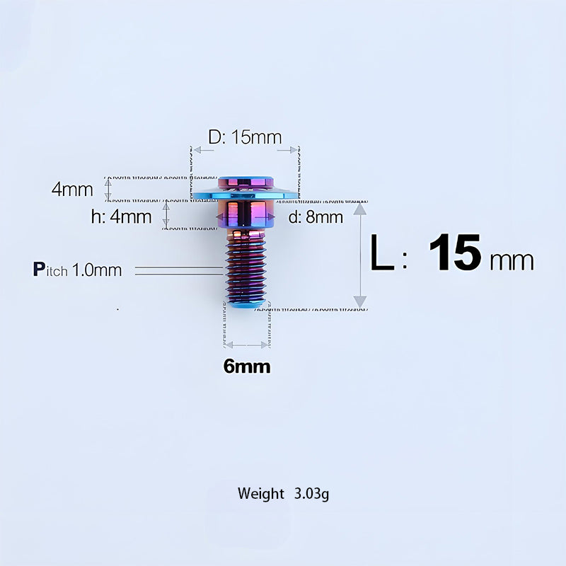M6x11-45mm Titanium Shoulder Bolts for Motorcycle -  Blue