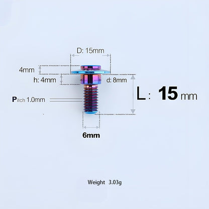 M6x11-45mm Titanium Shoulder Bolts for Motorcycle -  Blue
