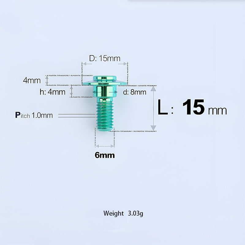 M6x11-45mm Titanium Shoulder Bolts for Motorcycle -  Green