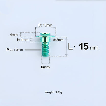 M6x11-45mm Titanium Shoulder Bolts for Motorcycle -  Green
