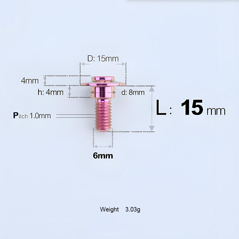 M6x11-45mm Titanium Shoulder Bolts for Motorcycle -  Purple