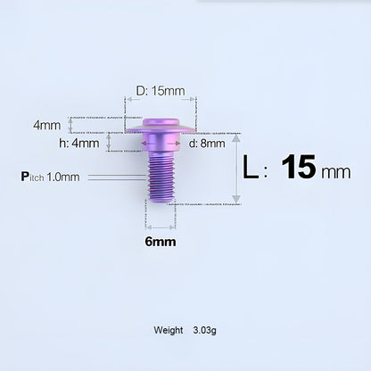 Grade 5 Titanium M6 Shoulder Bolts for Motorcycles & E-Bikes | Candy Color | Multiple Lengths