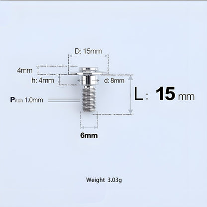 M6x11-45mm Titanium Shoulder Bolts for Motorcycle -  TI