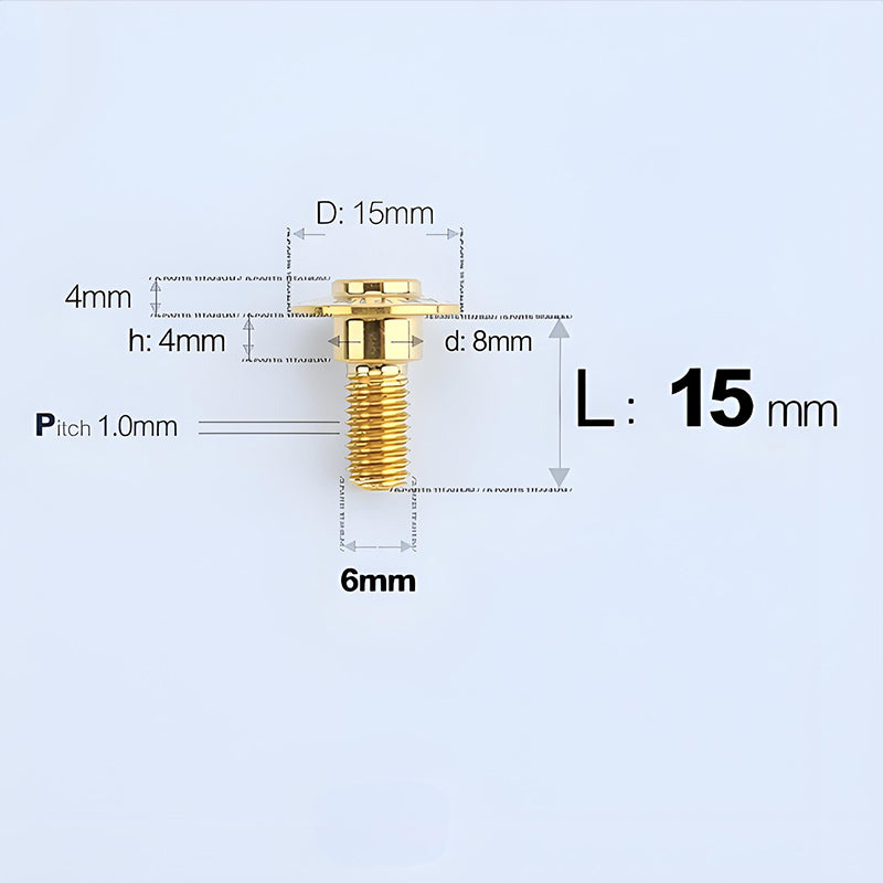 M6x11-45mm Gold Titanium Shoulder Bolts for Motorcycle