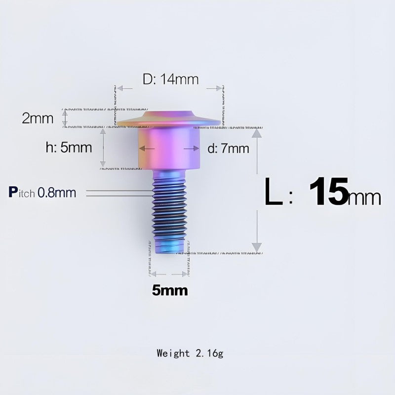 M5x10-36.5mm Titanium Shoulder Bolts for Motorcycle - Candy