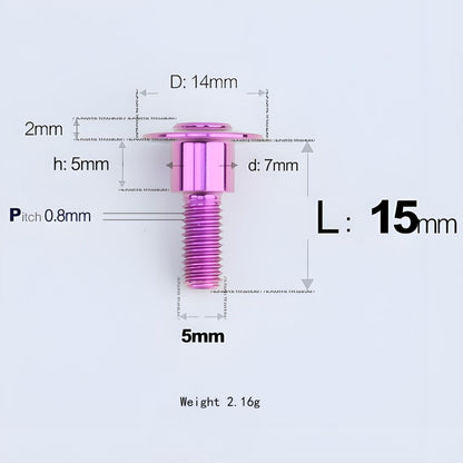 M5x10-36.5mm Titanium Shoulder Bolts for Motorcycle - Purple