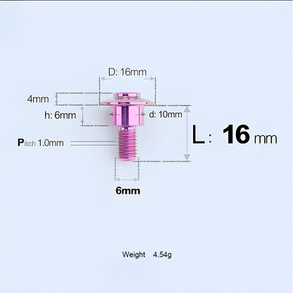 M6x11-45mm Titanium Shoulder Bolts for Motorcycle -  Purple