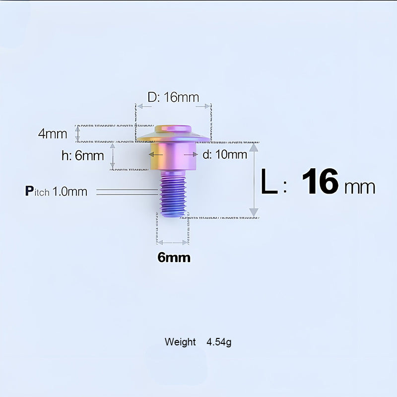 Grade 5 Titanium M6 Shoulder Bolts for Motorcycles & E-Bikes | Candy Color | Multiple Lengths