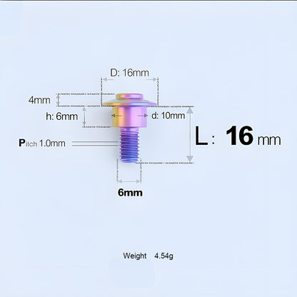 Grade 5 Titanium M6 Shoulder Bolts for Motorcycles & E-Bikes | Candy Color | Multiple Lengths