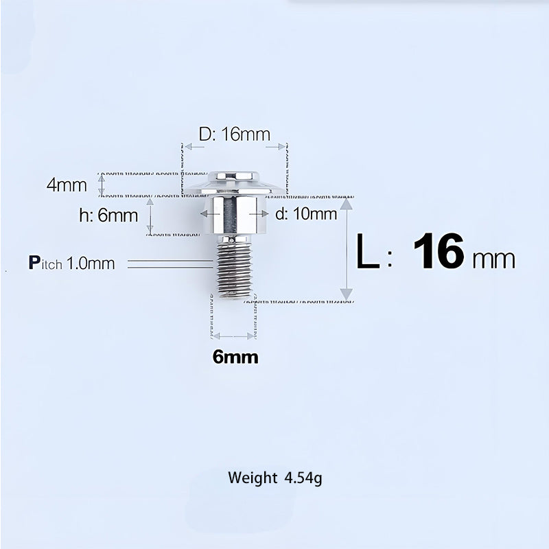 M6x11-45mm Titanium Shoulder Bolts for Motorcycle -  TI