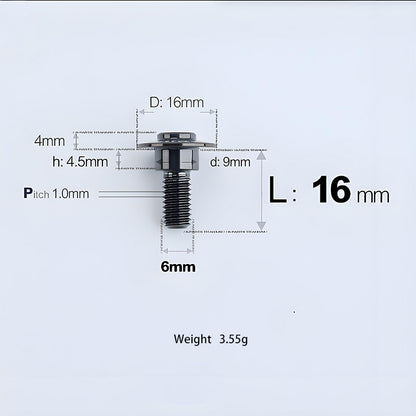 M6x11-45mm Titanium Shoulder Bolts for Motorcycle -  Black