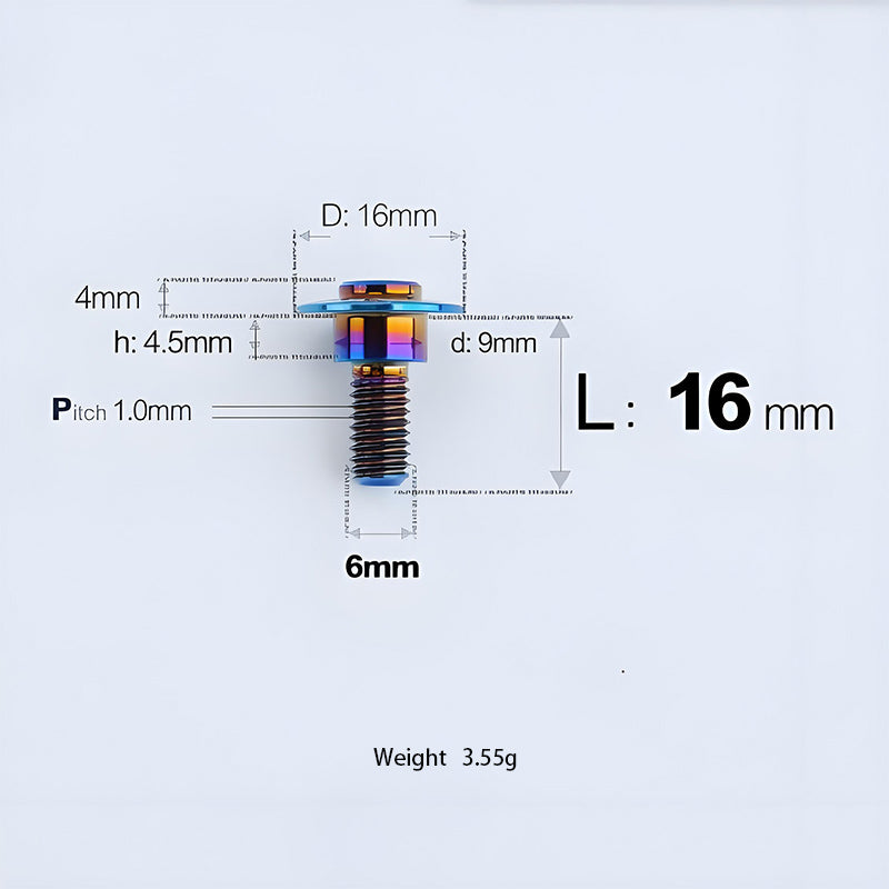 M6x11-45mm Titanium Shoulder Bolts for Motorcycle -  Blue