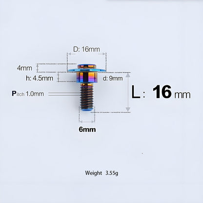 M6x11-45mm Titanium Shoulder Bolts for Motorcycle -  Blue