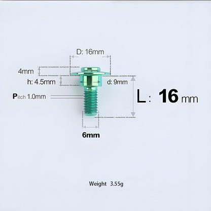 M6x11-45mm Titanium Shoulder Bolts for Motorcycle -  Green