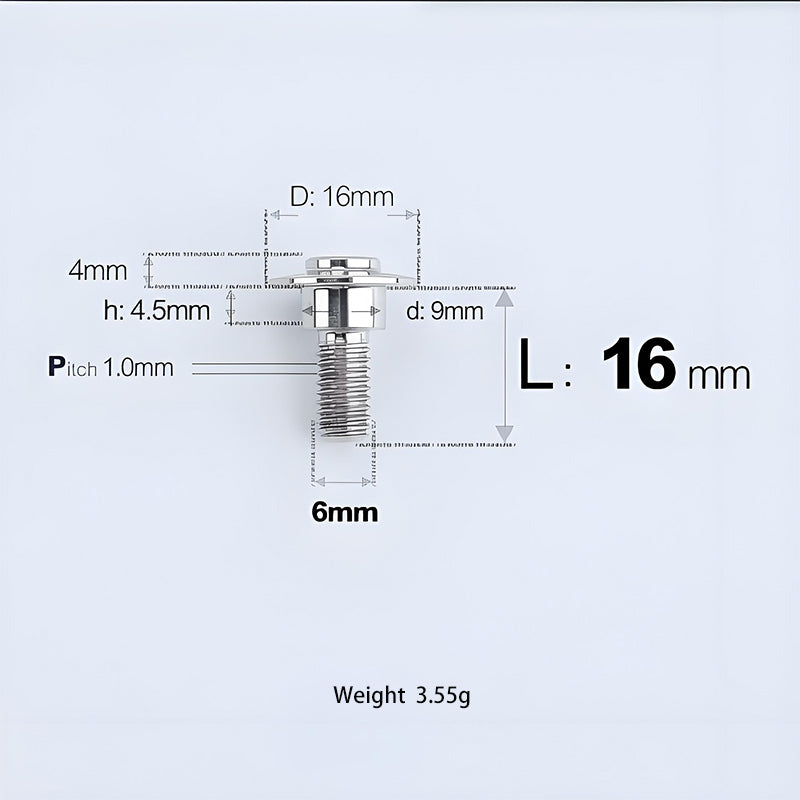 M6x11-45mm Titanium Shoulder Bolts for Motorcycle -  TI