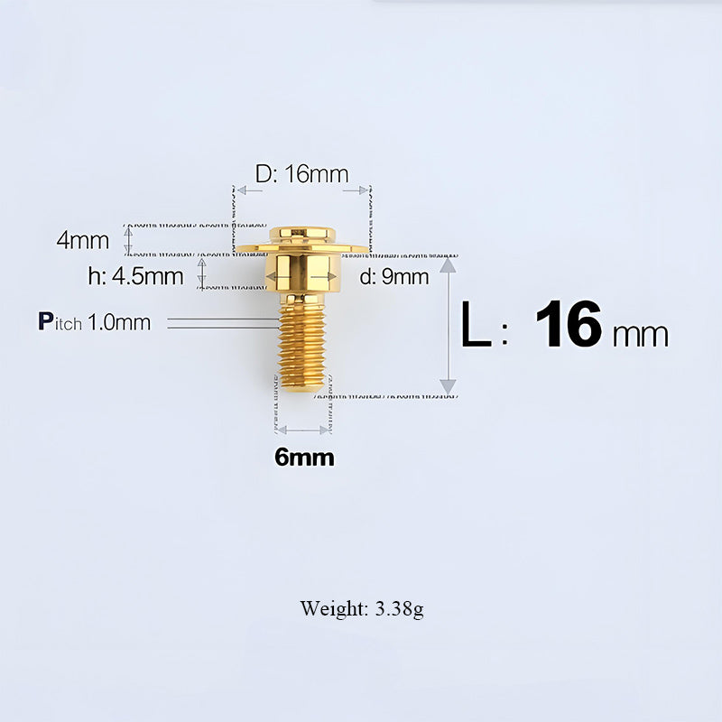 M6x11-45mm Gold Titanium Shoulder Bolts for Motorcycle