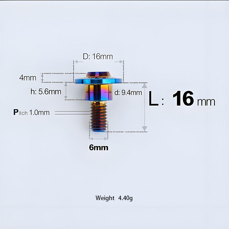 M6x11-45mm Titanium Shoulder Bolts for Motorcycle -  Blue