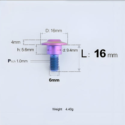 Grade 5 Titanium M6 Shoulder Bolts for Motorcycles & E-Bikes | Candy Color | Multiple Lengths