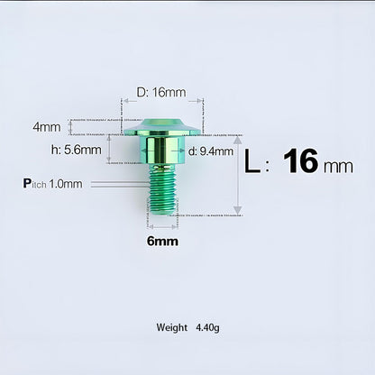 M6x11-45mm Titanium Shoulder Bolts for Motorcycle -  Green