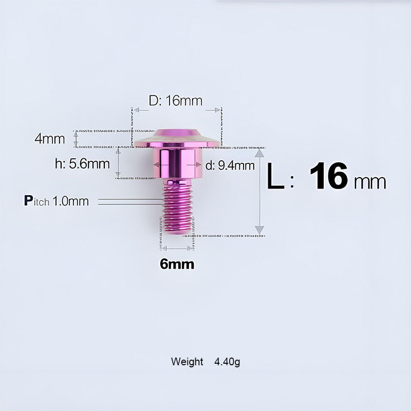M6x11-45mm Titanium Shoulder Bolts for Motorcycle -  Purple