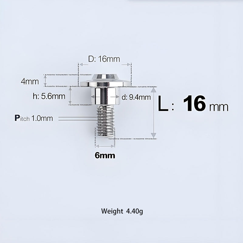 M6x11-45mm Titanium Shoulder Bolts for Motorcycle -  TI