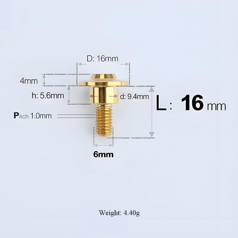 M6x11-45mm Gold Titanium Shoulder Bolts for Motorcycle