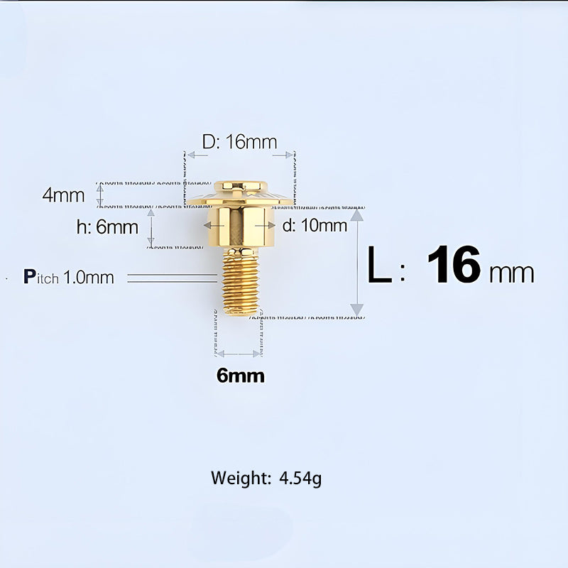 M6x11-45mm Gold Titanium Shoulder Bolts for Motorcycle