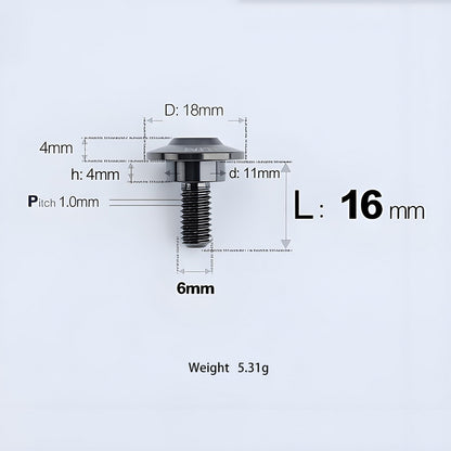 M6x11-45mm Titanium Shoulder Bolts for Motorcycle -  Black