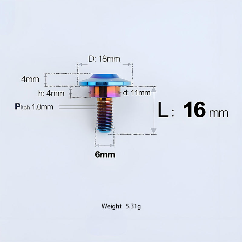 M6x11-45mm Titanium Shoulder Bolts for Motorcycle -  Blue