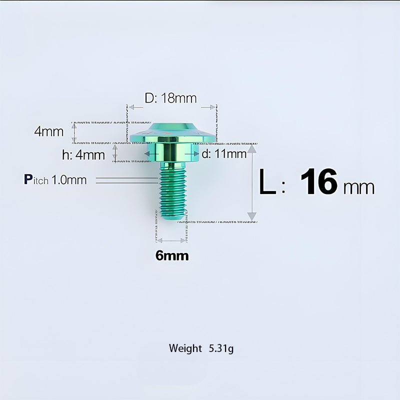 M6x11-45mm Titanium Shoulder Bolts for Motorcycle -  Green