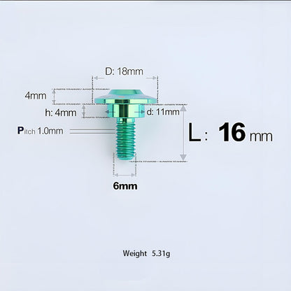 M6x11-45mm Titanium Shoulder Bolts for Motorcycle -  Green